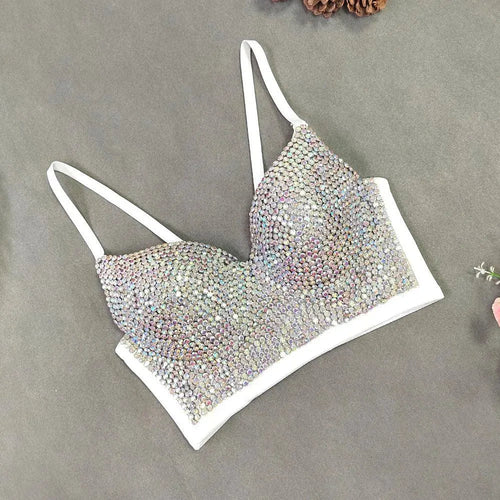 Levoire | Haut sexy bustier à décolleté en V avec de légers diamants