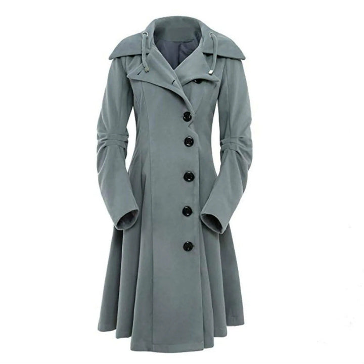 Levoire | Trench-Coat Élégant Avec Capuche Gris