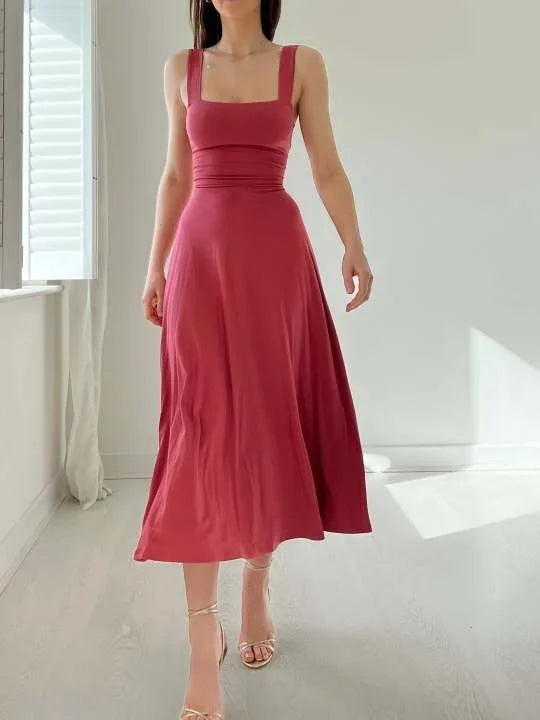 Levoire | Élégant robe midi Rosa pourpre