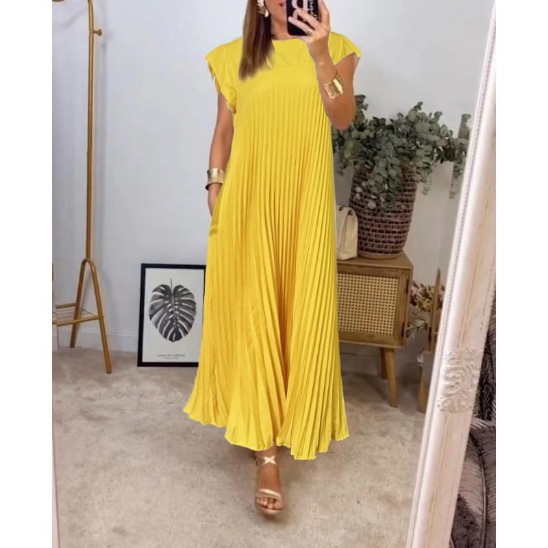 Levoire | Robe plissée pour femmes Jaune