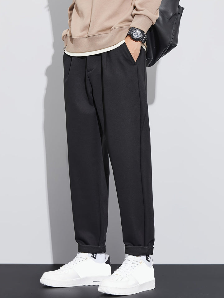 Levoire | Pantalons Unis Confortables Pour Hommes À Jambes Droites Noir