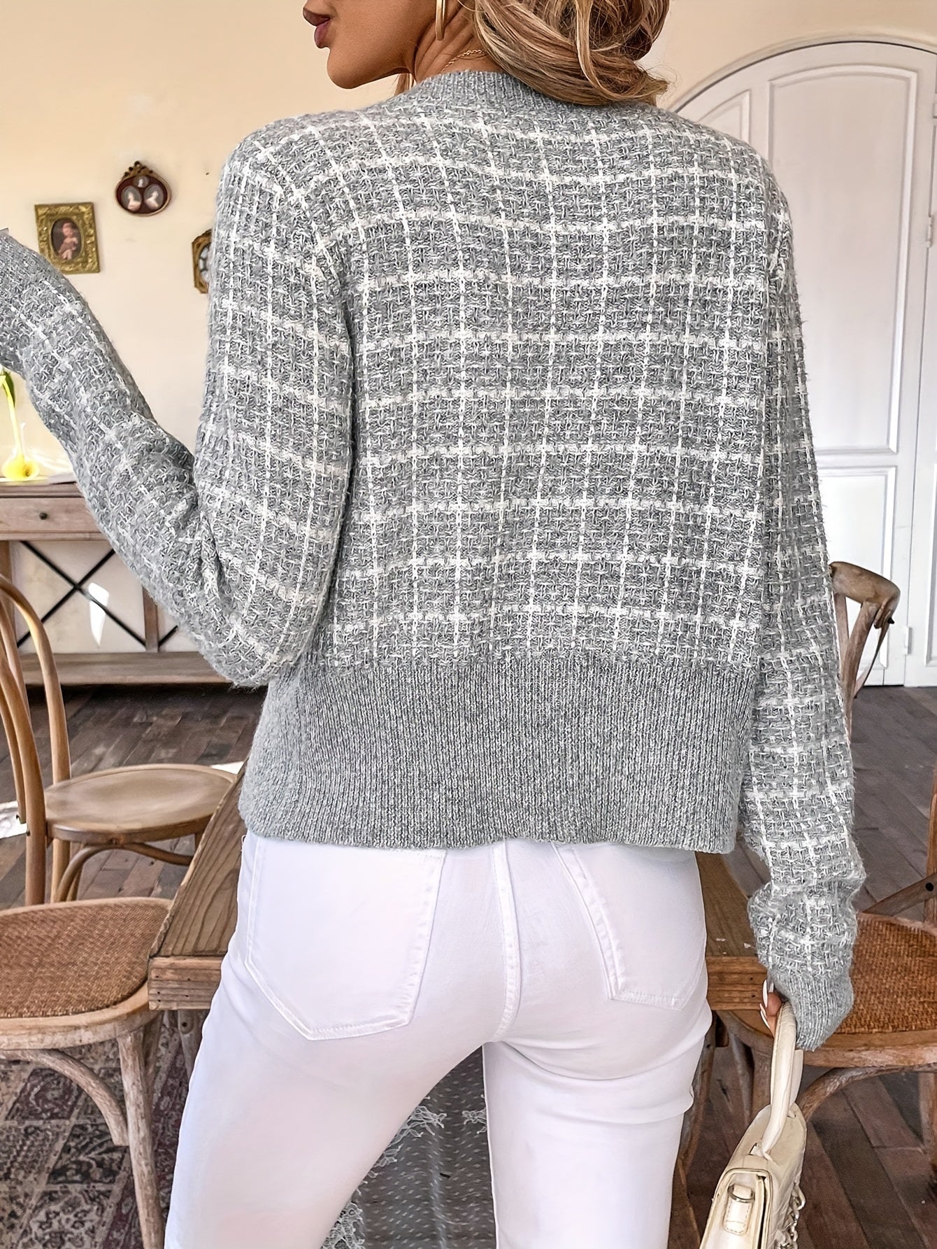 Levoire | Pull En Tricot À Rayures À Manches Longues Avec Boutons Et Poche