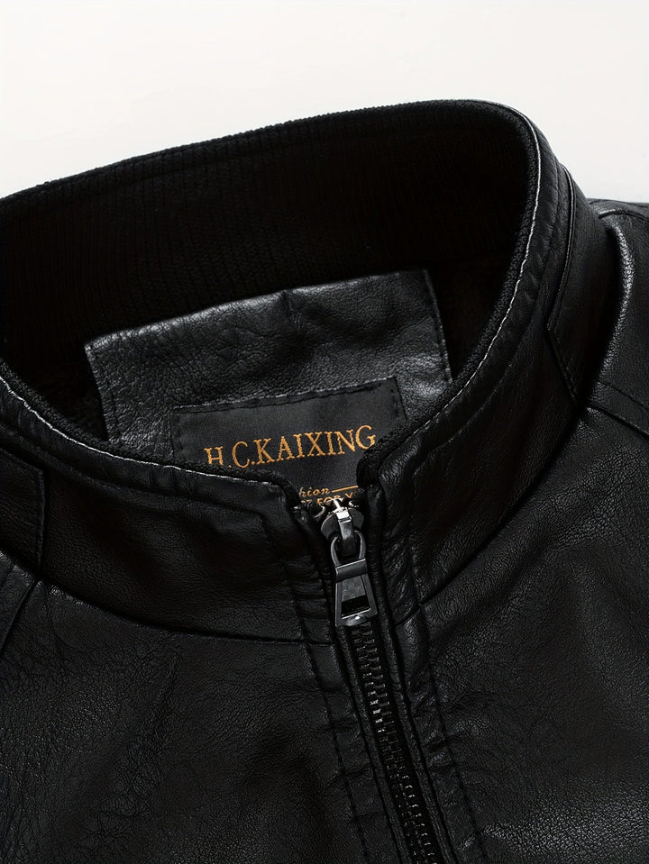 Levoire | Rento Cuir Synthétique Veste Pour Hommes Avec Poches Zippées