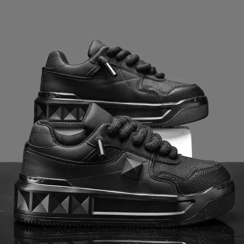 Levoire | Chaussures de sport pour hommes avec semelle épaisse – Style urbain et confort ! Noir