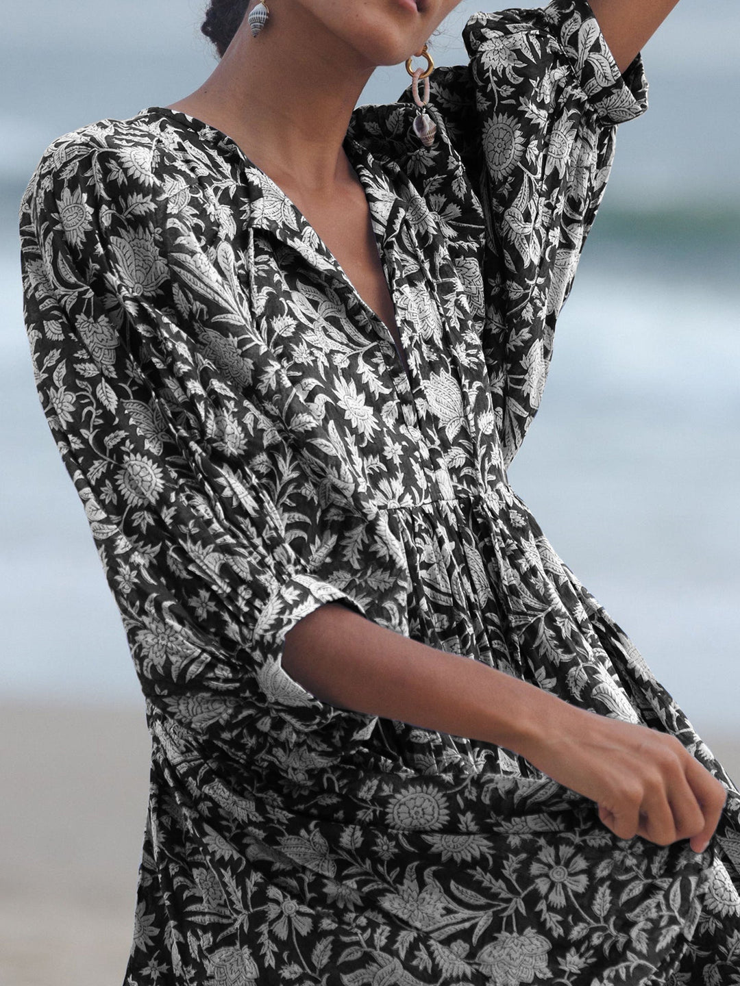 Levoire | Robe Courte Florale À Manches Bouffantes