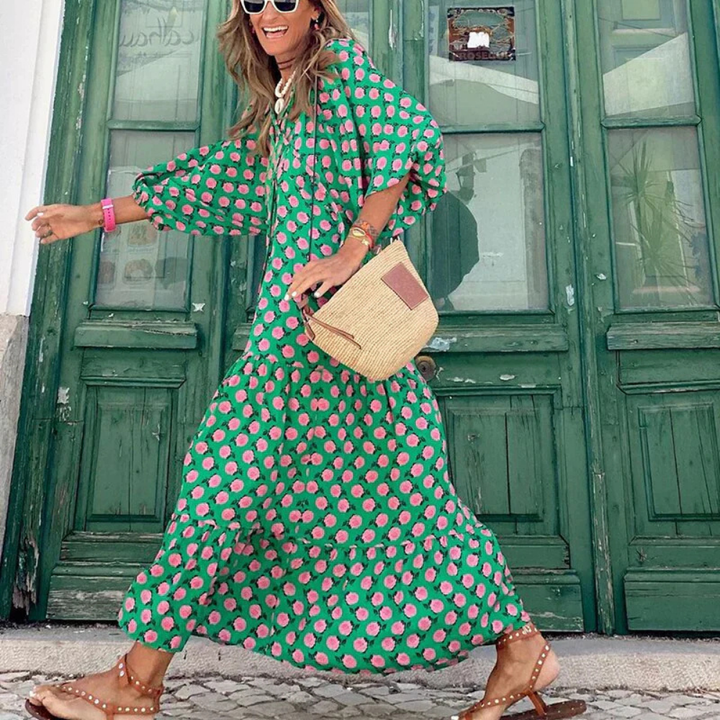 Levoire | Robe Maxi Boho avec motif floral romantique