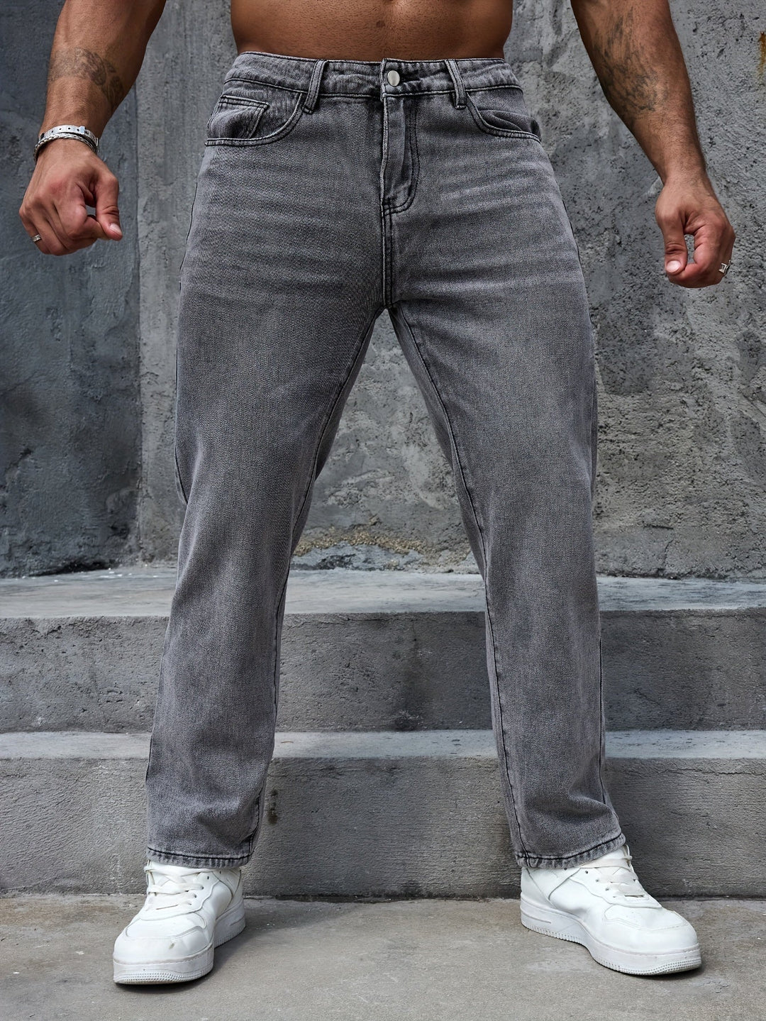 Levoire | Classiques Regular Fit Jeans Gris foncé