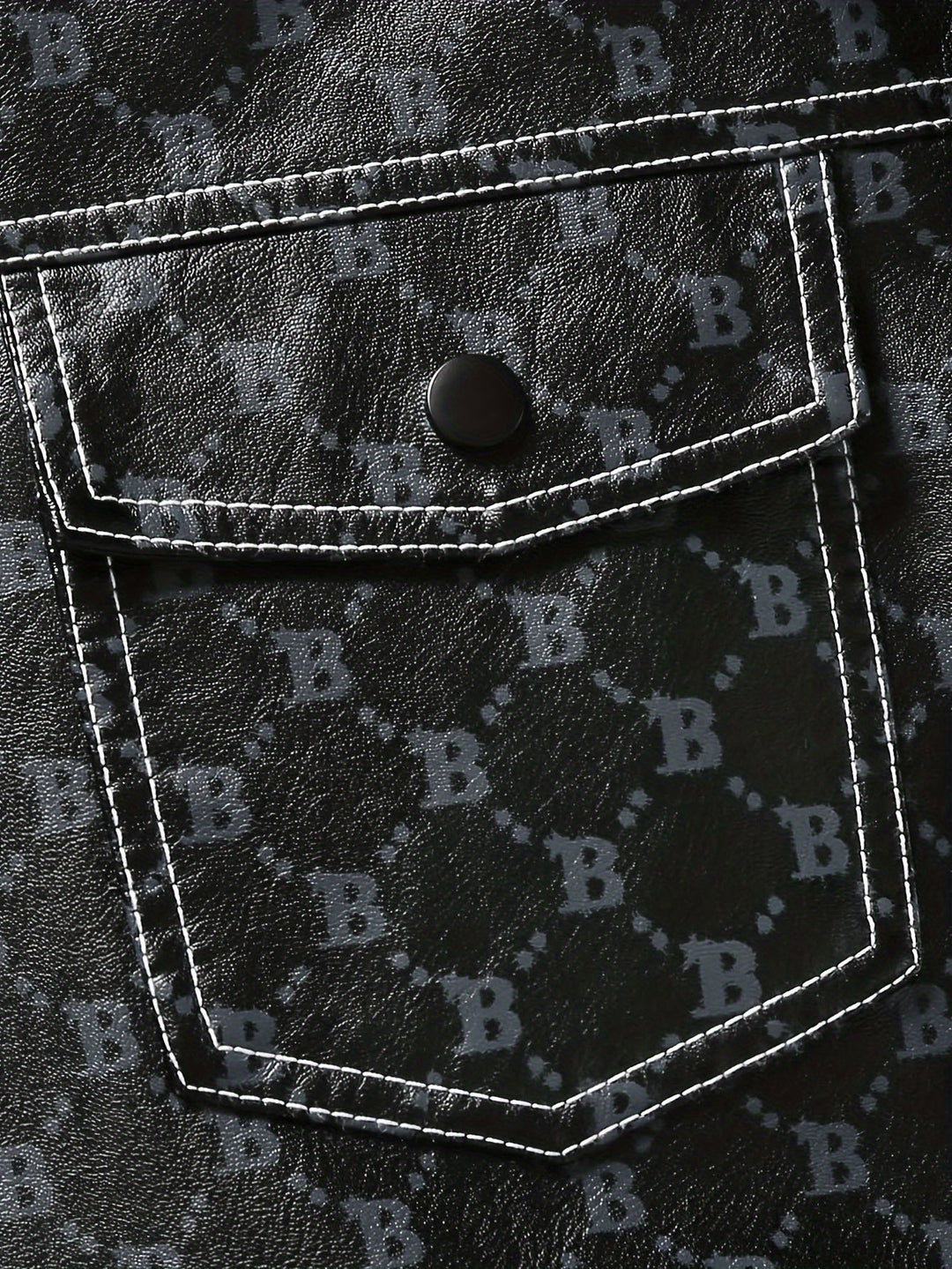 Levoire | Élégant Manteau En Cuir Pu Pour Hommes Avec Lettres