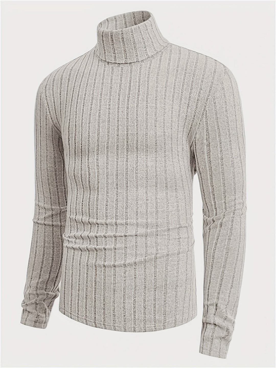 Levoire | Pull En Tricot Rayé Avec Col Pour Hommes Gris clair