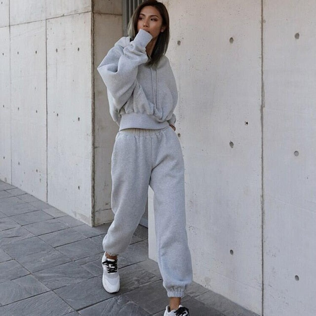 Levoire | Ensemble De Loisirs Chaud Pour Femmes Gris