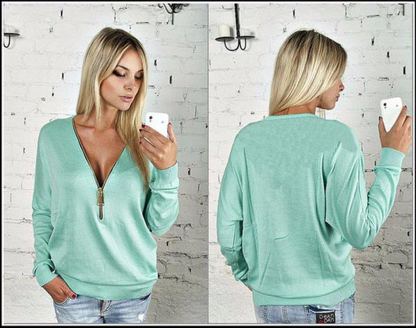 Pull surdimensionné pour femmes avec fermeture éclair moderne Levoire