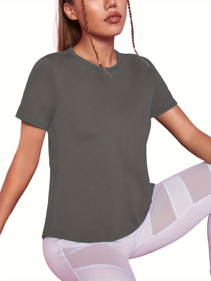 Levoire | T-Shirt De Sport Pour Femmes À Séchage Rapide Avec Manches Courtes Et Contraste En Mesh Respirant