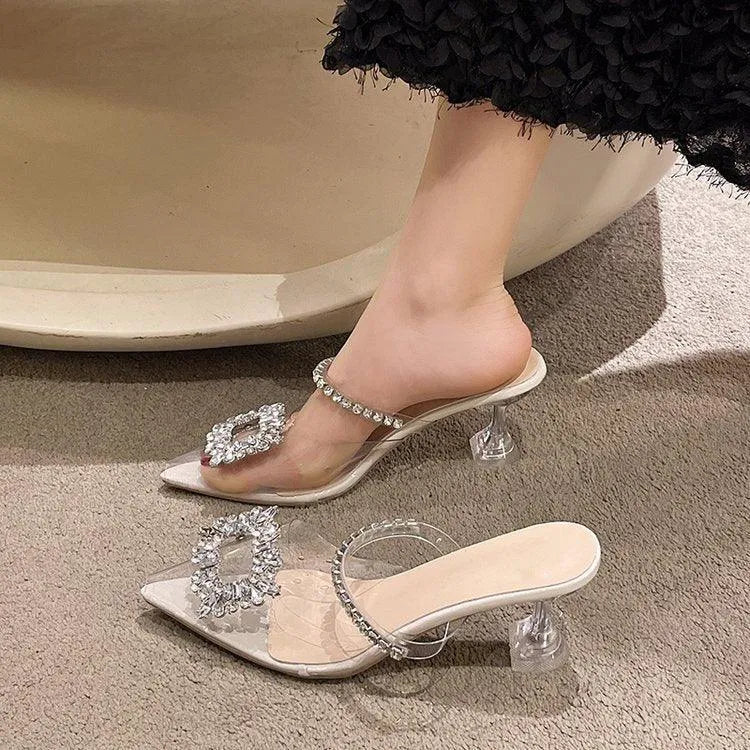 Levoire | Chaussures à talons compensés pour femmes avec décoration en strass