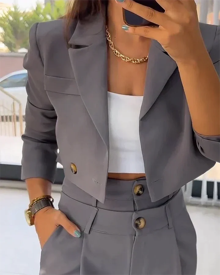 Levoire | Blazer À Manches Longues Et Pantalons Amples Ensemble Deux Pièces