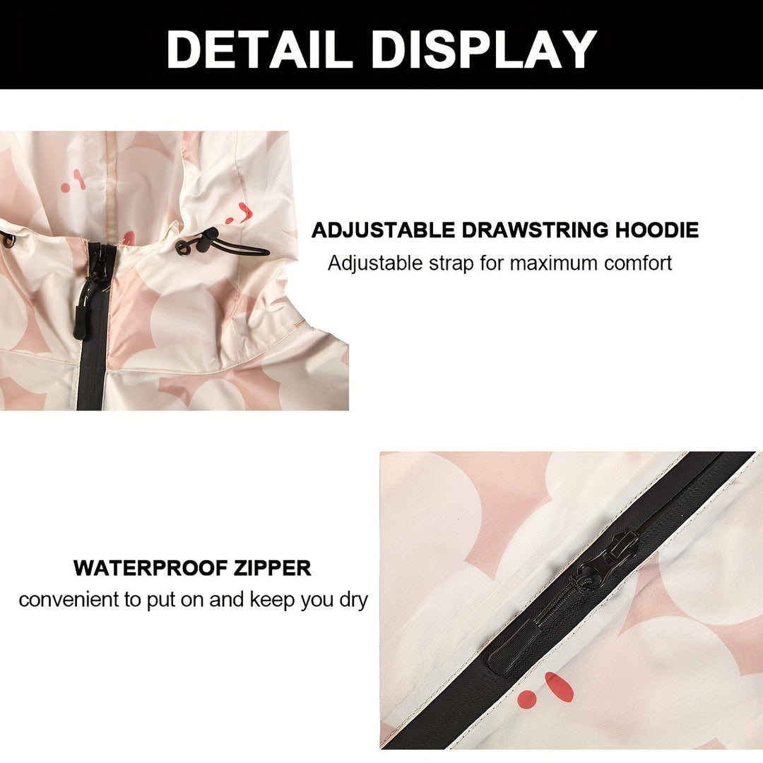 Levoire | Poncho De Pluie Imperméable À Motif Floral Avec Capuche Et Poche Zippée