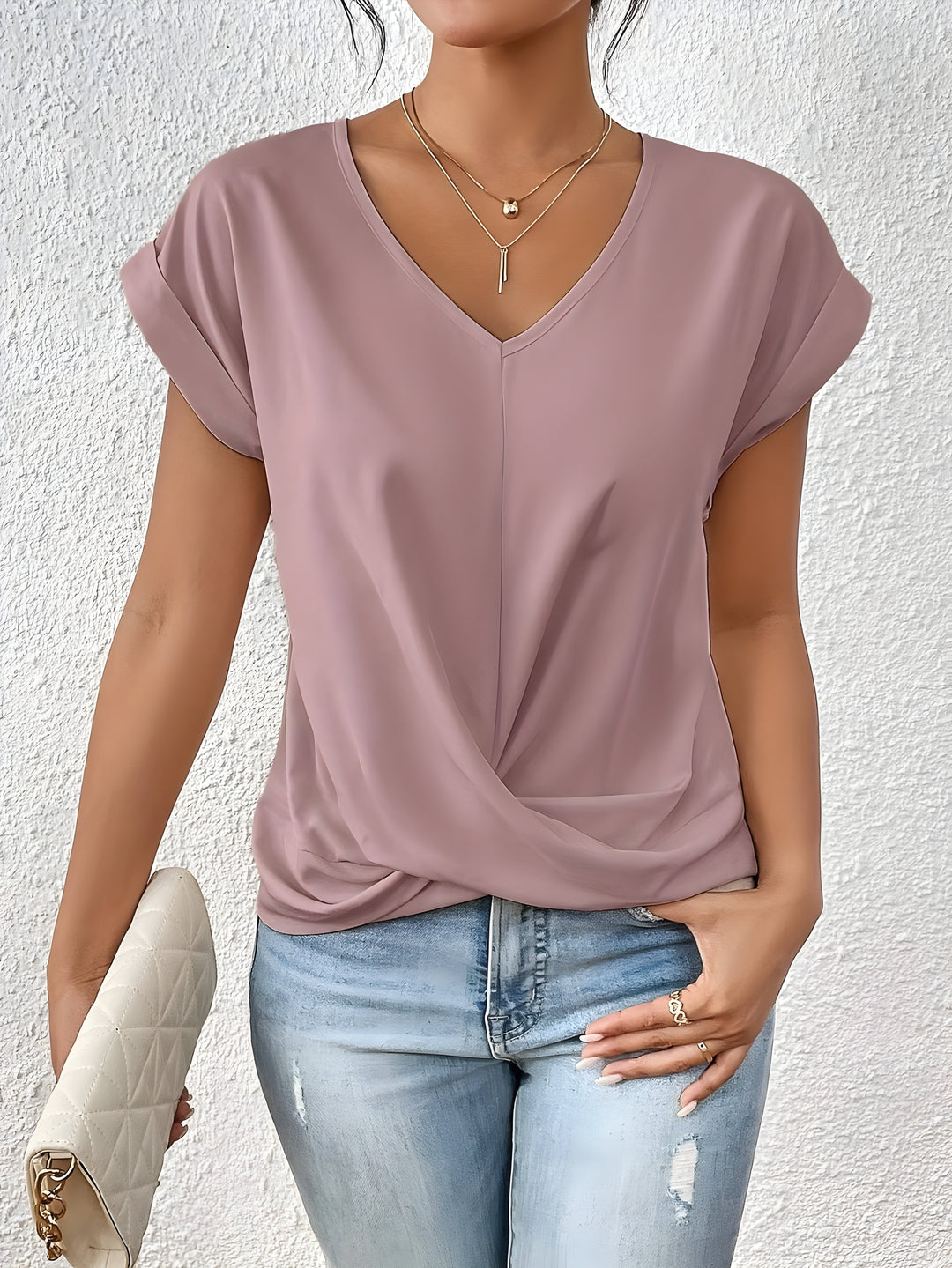 Levoire | Lssiges Tshirt Avec Décolleté Rosa