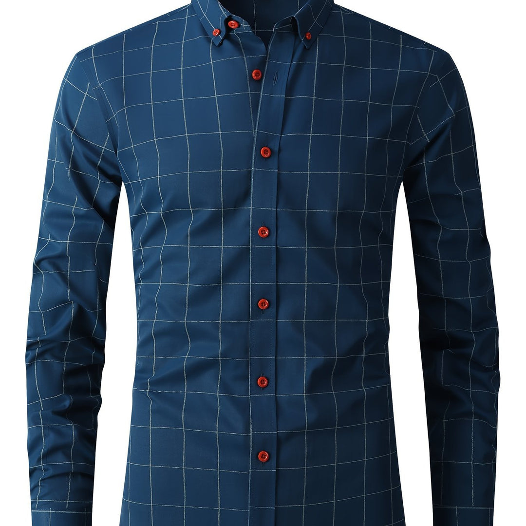 Levoire | Chemise D'Affaires À Carreaux À Manches Longues