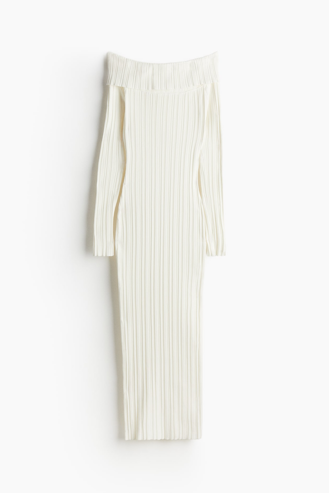 Levoire | Robe Tricot Off Épaule Blanc