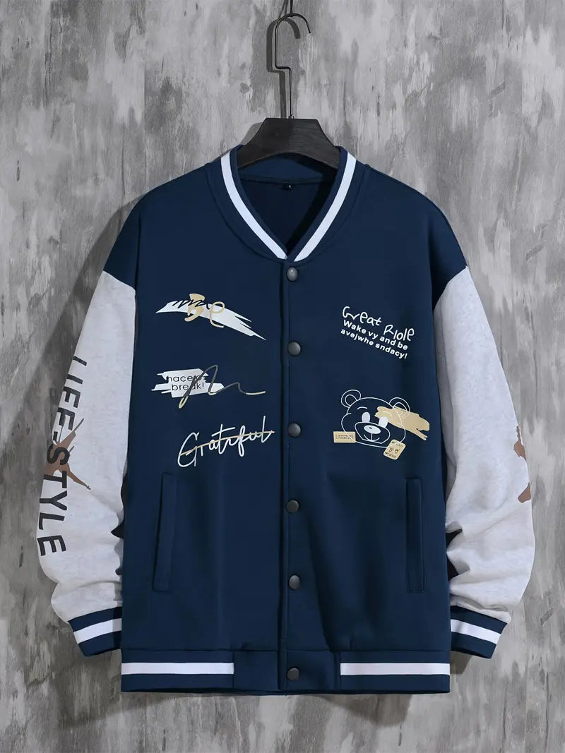 Levoire | Veste De Baseball Avec Capuche Pour Hommes Bleu marine