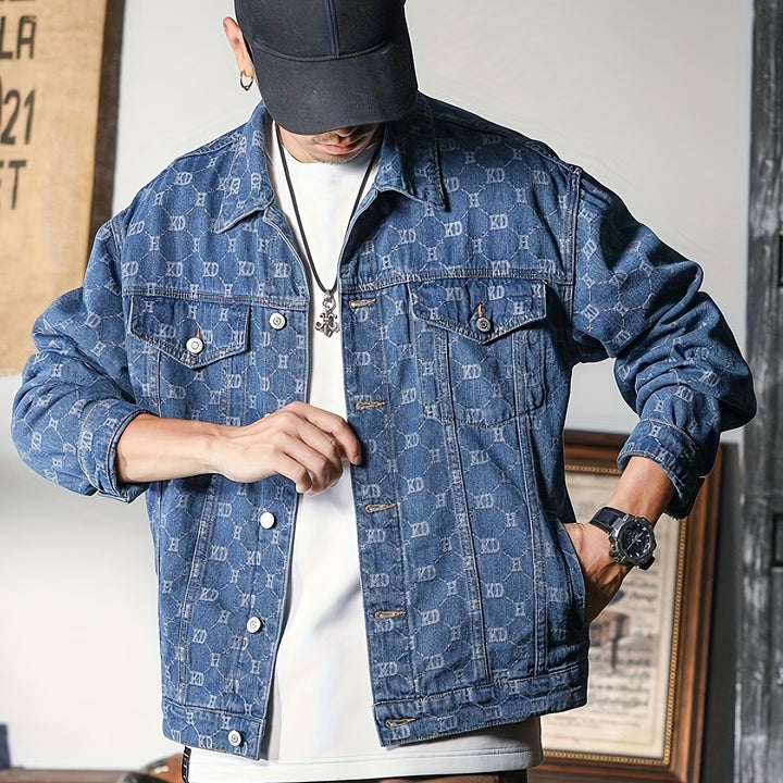 Levoire | Veste En Jean Avec Impression Graphique Et Plusieurs Poches