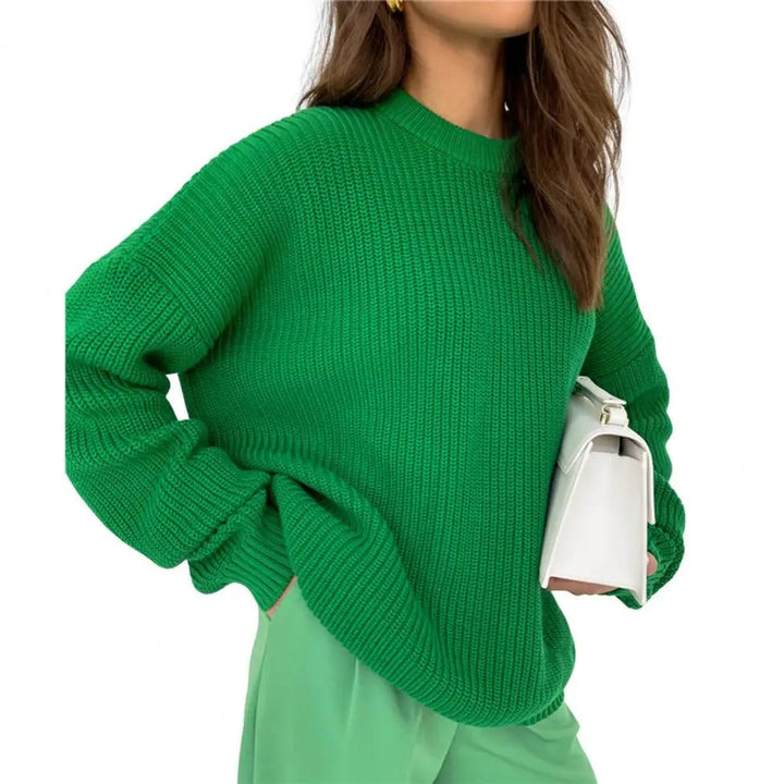 Levoire | Pull En Tricot Doux Avec Col Rond Vert