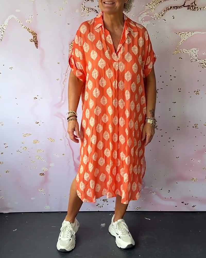 Levoire | Robe D'Été Ample Avec Col Revers Et Manches Courtes