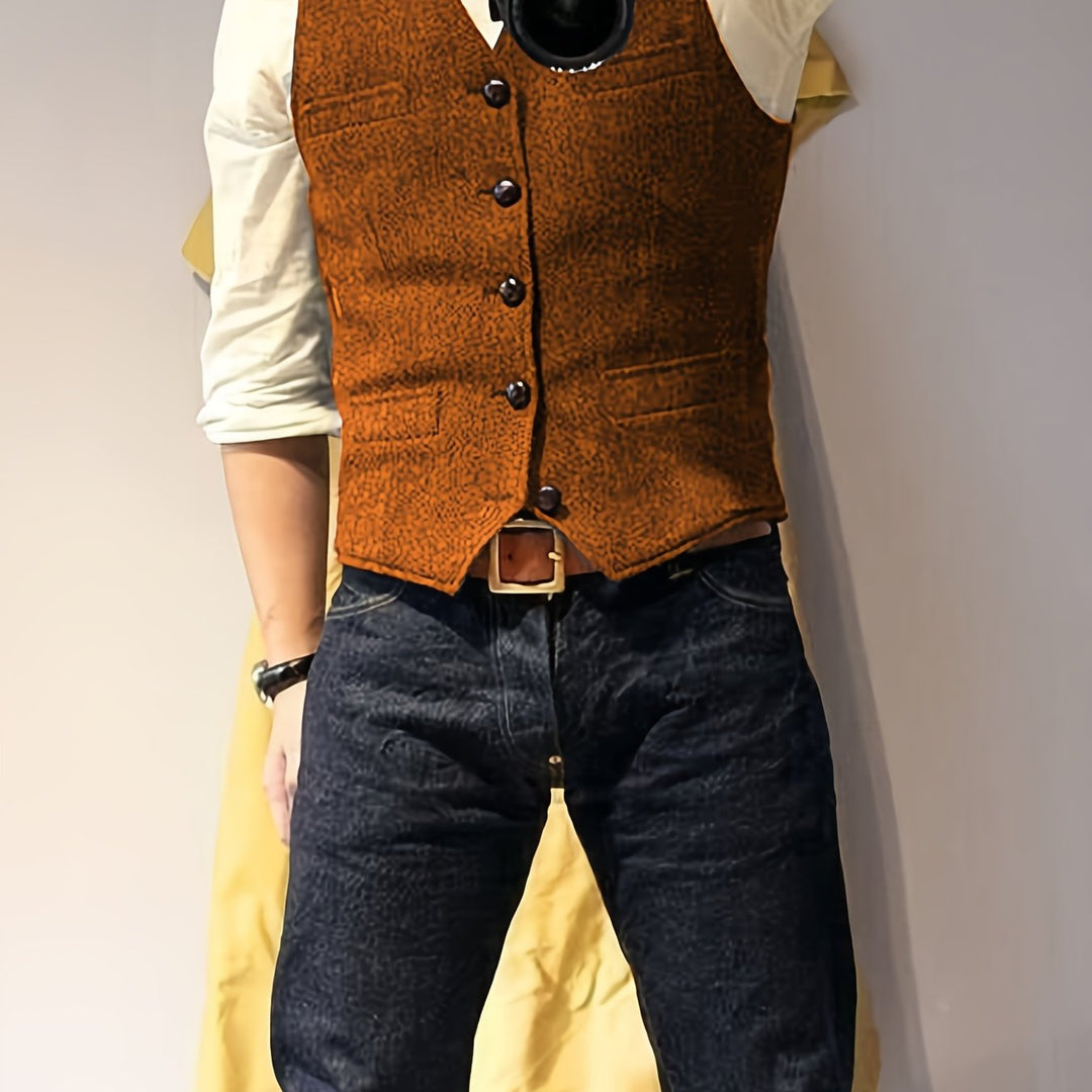 Levoire | Gilet En Laine Inspiré Par La Récolte Du Vin Avec Motif De Toile D'Araignée Orange-Rouge