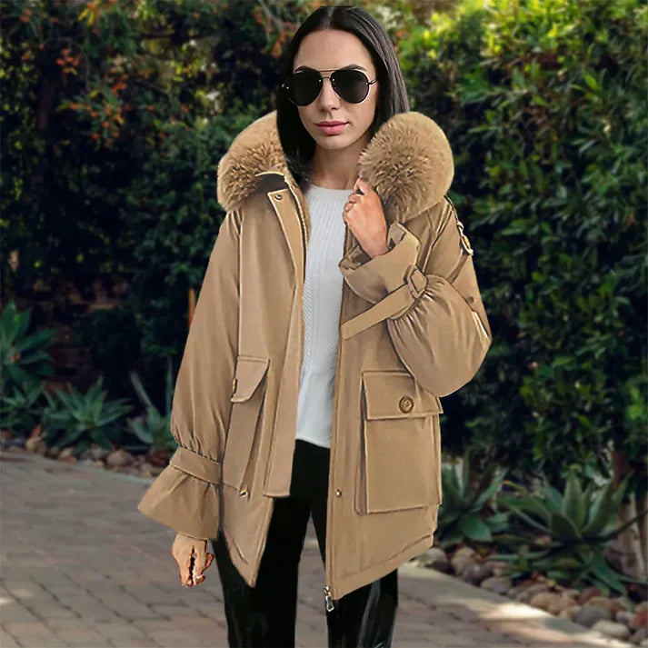 Levoire | Veste Fausse Fourrure Manches Longues Avec Capuche
