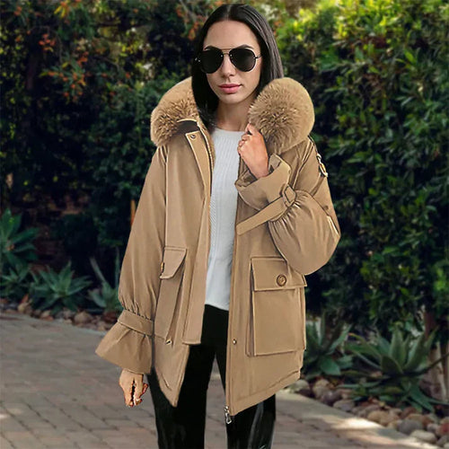 Levoire | Veste Fausse Fourrure Manches Longues Avec Capuche