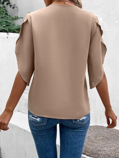 Levoire | Détail En Dentelle Blouse À Manches Demi-Longues En V