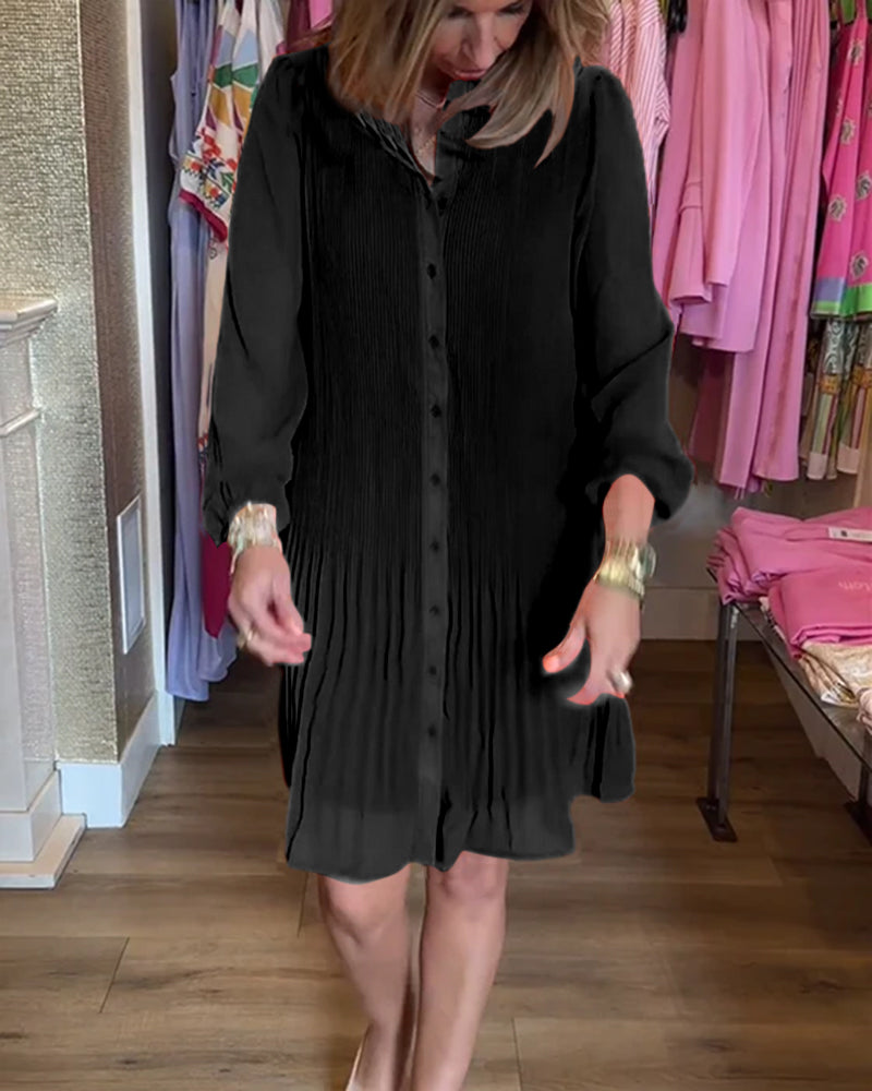 Levoire | Robe Femme Unie Patchwork Plissée Noir