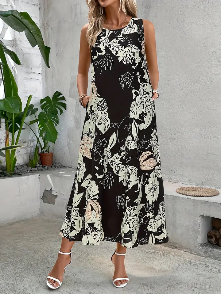 Levoire | Débardeur-Robe Avec Impression Florale Et Col Rond