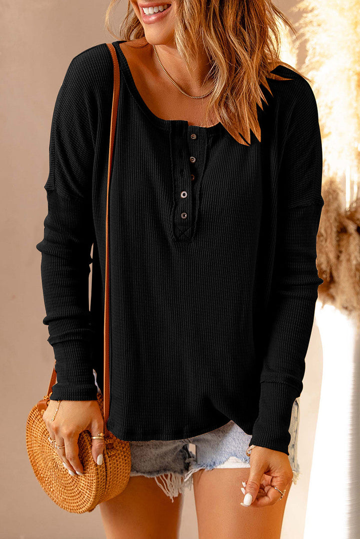 Levoire | Double Take Store Tailles Demi Zip Drop Shoulder T-shirt Must