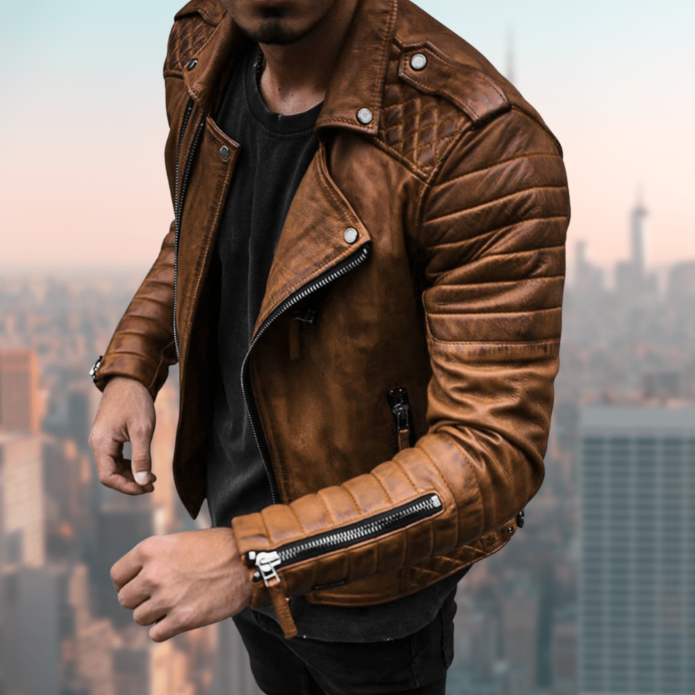 Levoire | Veste En Cuir Stylée Et Résistante Braun