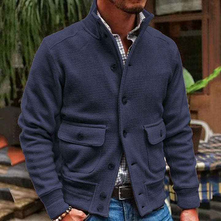 Levoire | Veste Pour Homme Unie T Avec Col Droit Marine