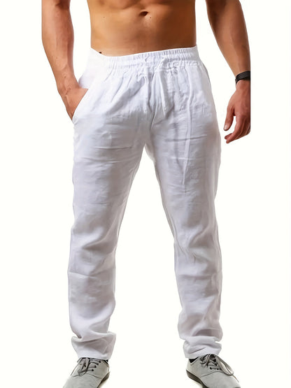Levoire | Pantalons Décontractés Confortables Pour Hommes En Coton Blanc