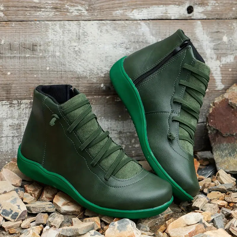 Levoire | Bottes En Cuir Avec Fermeture Éclair Confortable Et Structure Durable Vert