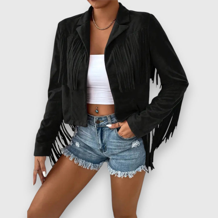 Levoire | Veste Avec Franges Noir