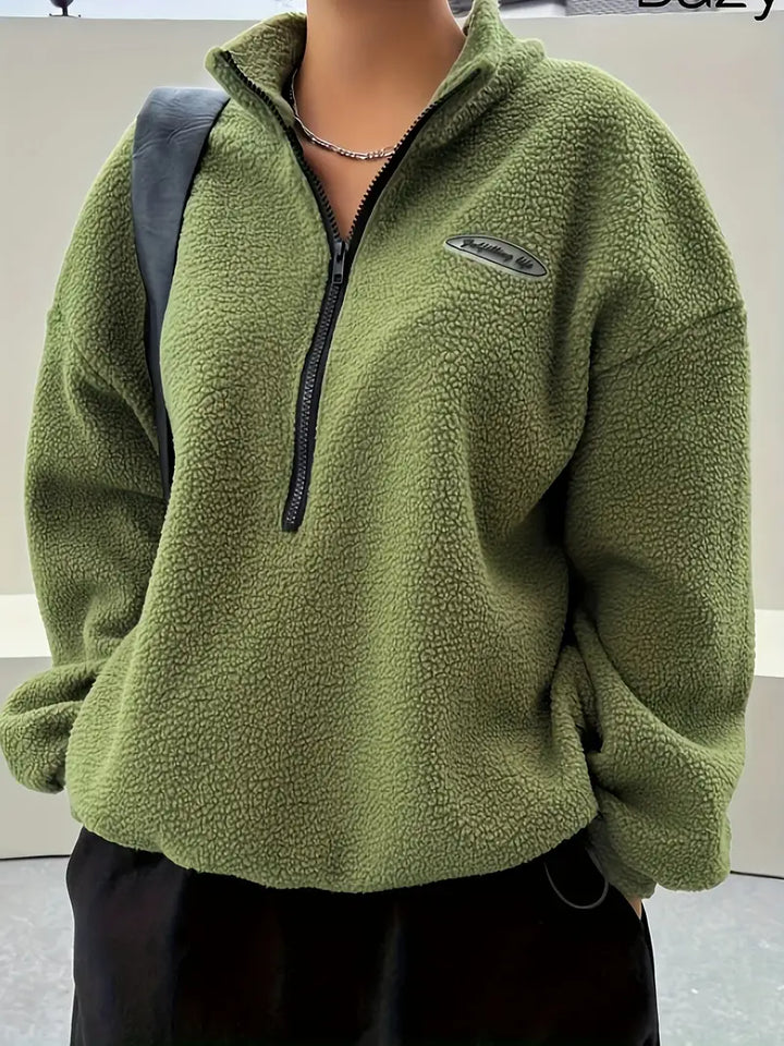 Levoire | Pull En Peluche Avec Zip Citron Vert