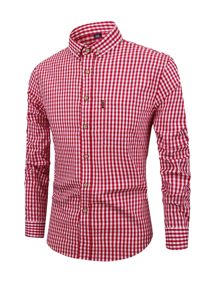 Levoire | Chemise À Carreaux Élégante Pour Hommes Kanavalla Rouge à carreaux