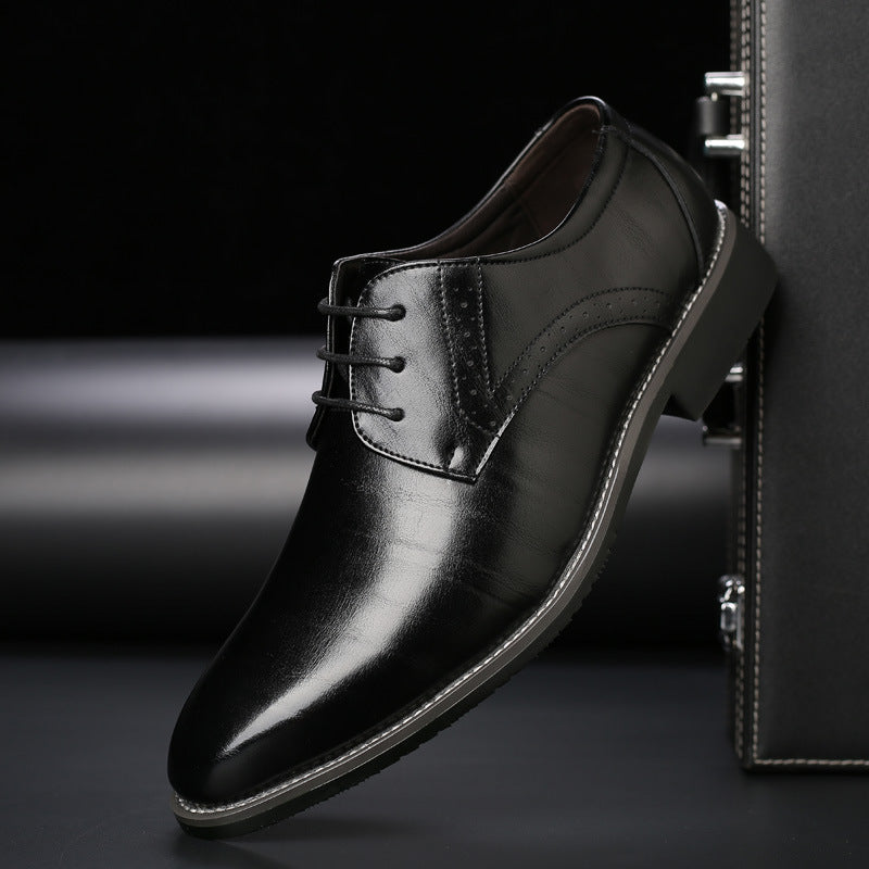 Levoire | Lace-Up Shoes For Men With Brogue Details noir