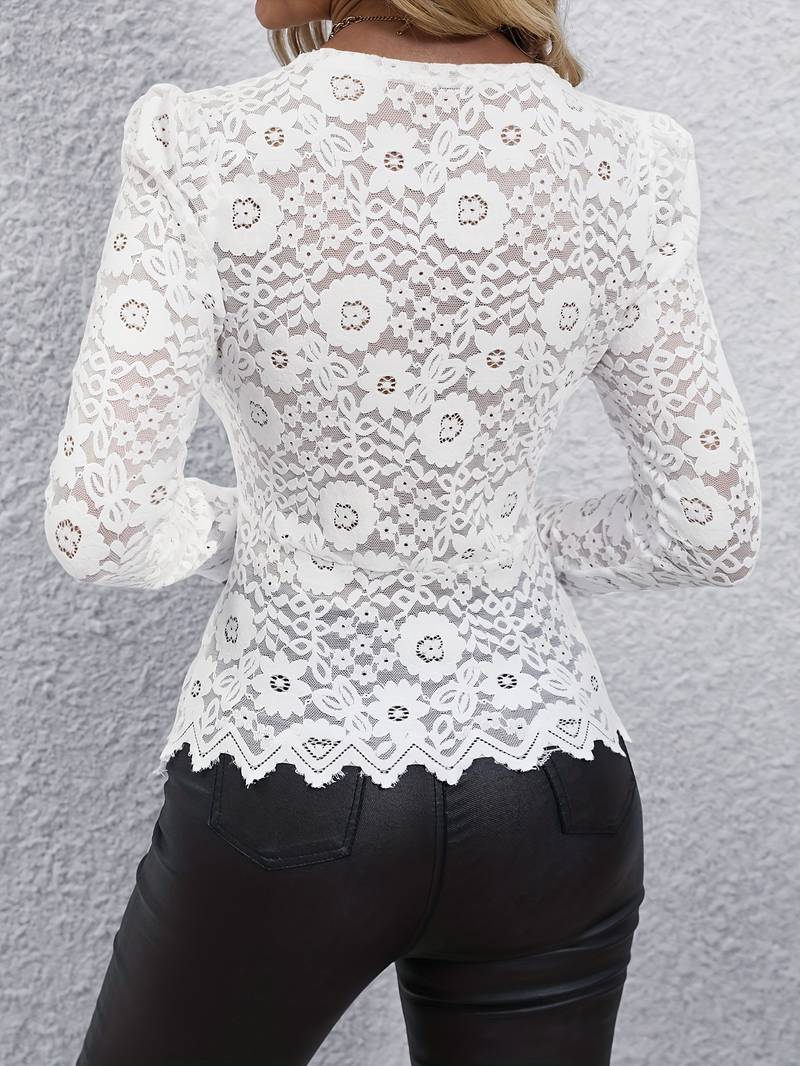 Levoire | Blouse Dentelle Manches Longues