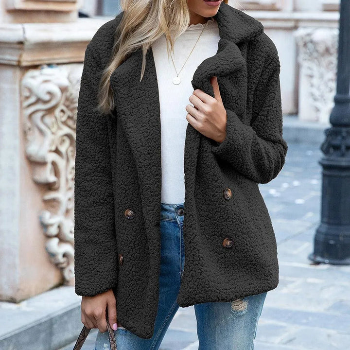 Levoire | Manteau d'hiver avec col décontracté Noir