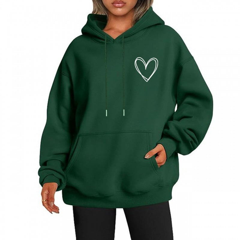 Levoire | Hoodie Décontracté À Manches Longues Vert foncé