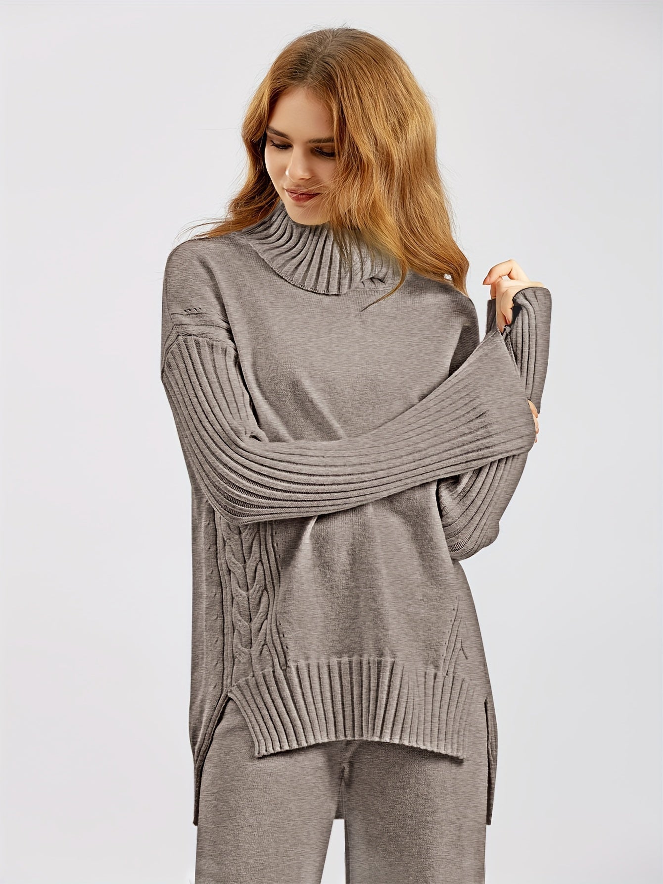 Levoire | Pull À Manches Longues Pantalons Larges Ensemble Tricoté À Deux Pièces