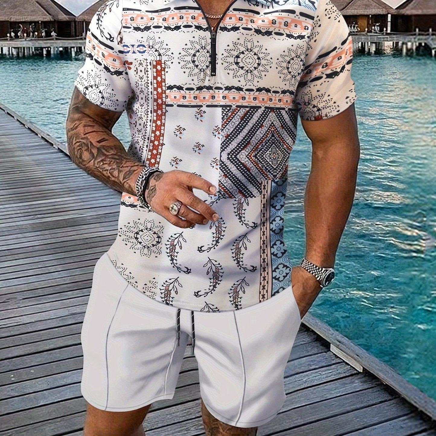 Levoire | Ensemble Paisley À Deux Pièces Pour Hommes D'Été