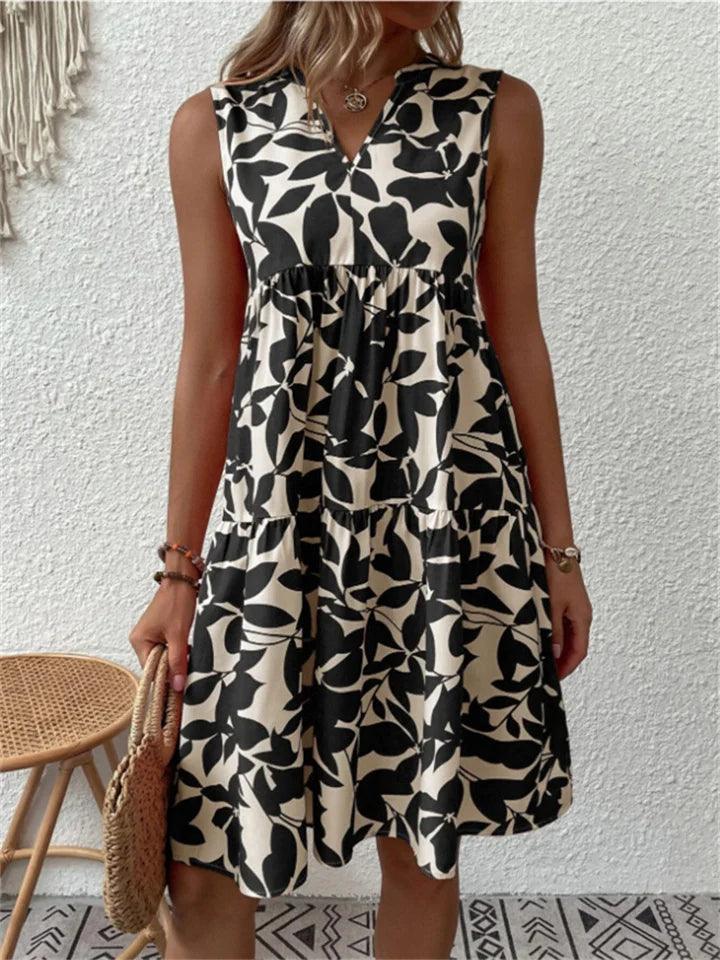 Levoire | Élégante Robe Off-Shoulder Avec Imprimé Floral Noir