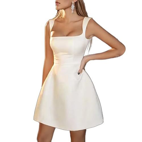 Levoire | Robe en satin A-Line, premium, simple et courte