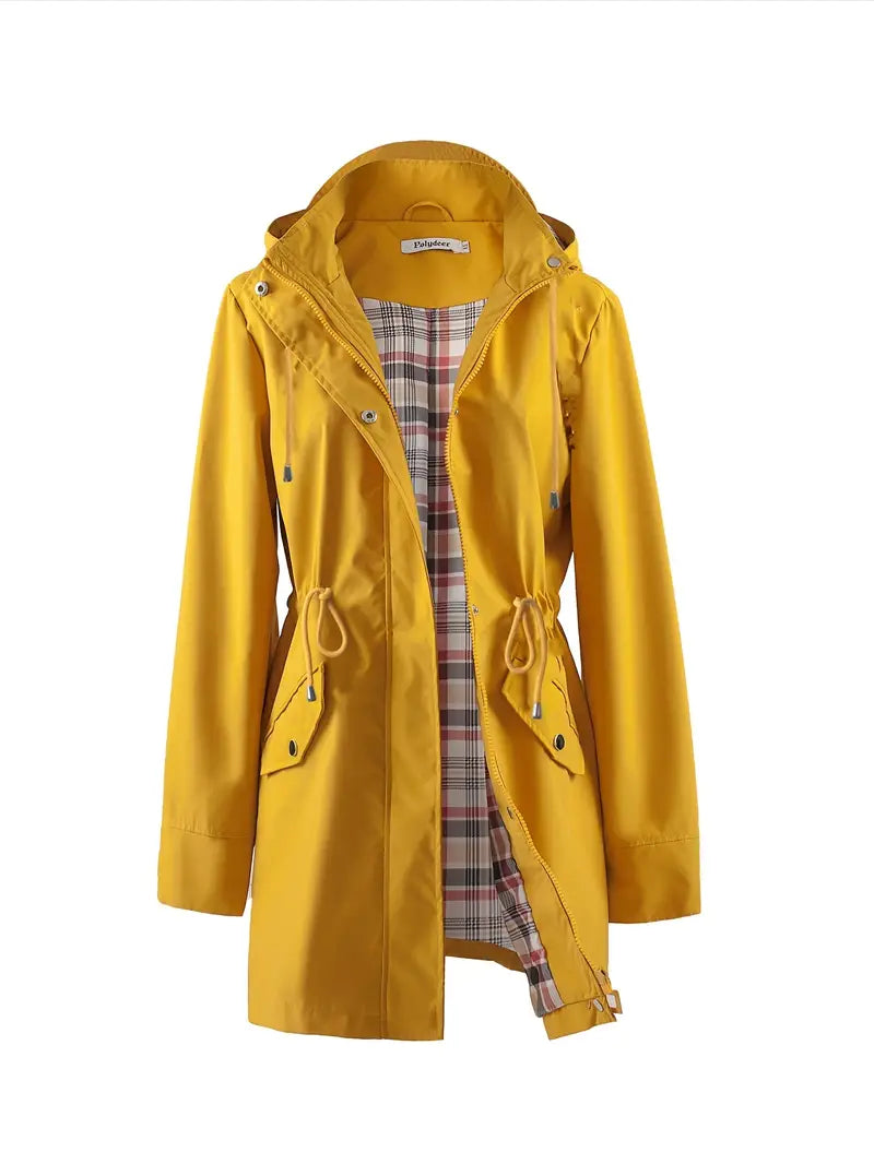Levoire | Veste De Pluie Décontractée Avec Capuche Jaune