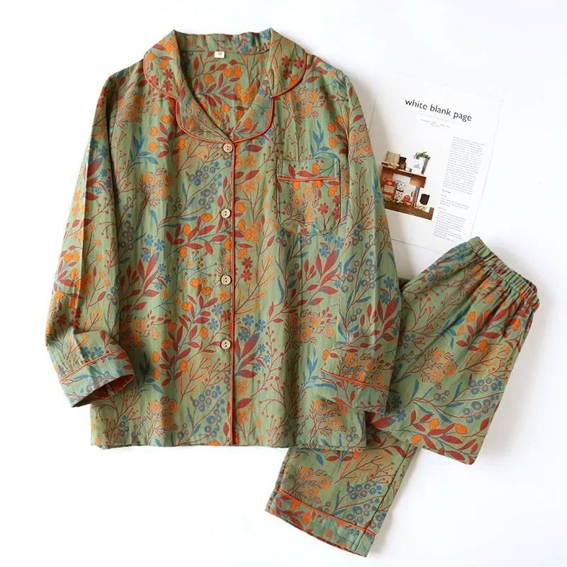 Levoire | Ensemble De Pyjama À Motif Floral Vert